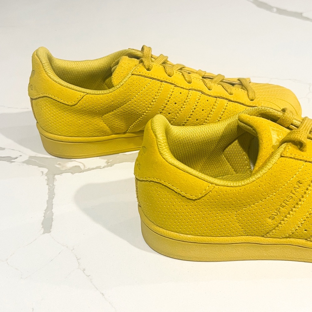 Adidas Superstar Shell Toe Yellow Sneaker Mens Sz 5.5 - Picture 12 of 16